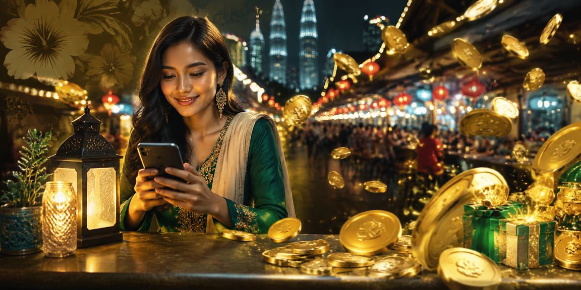 Pengguna Malaysia menggunakan aplikasi 13500 di telefon Android semasa Hari Raya di Kuala Lumpur